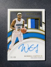 2021-22 Panini Immaculate Patch Auto Wendell Carter Jr. 20/49 GU Magic XV44