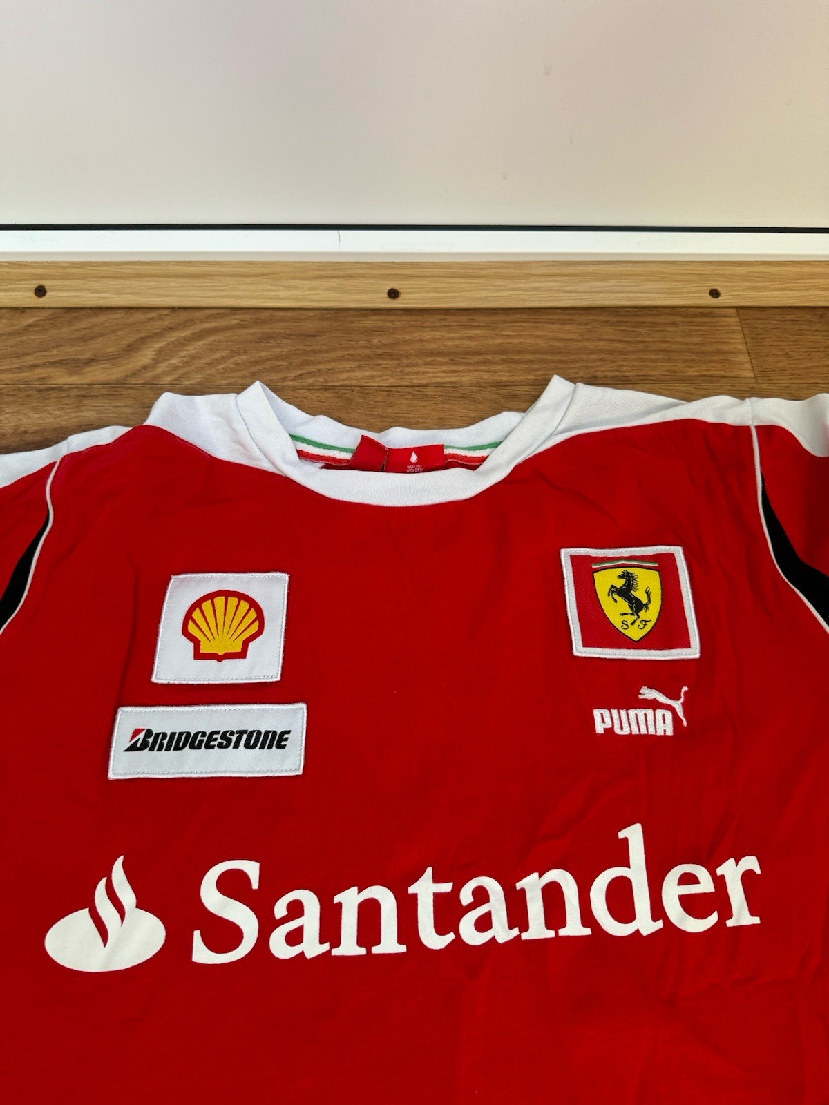 Vintage Puma x Ferrari Scuderia Racing Emboidered Patch Red T-Shirt Size L thumbnail 2