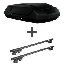 Dachbox Thule Force 3 S + Dachträger Menabo Sherman für Jeep Cherokee Typ KL Top