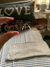 Louis Vuitton Logo Sunglasses, semi mirrored lenses, brown with pinkish arms