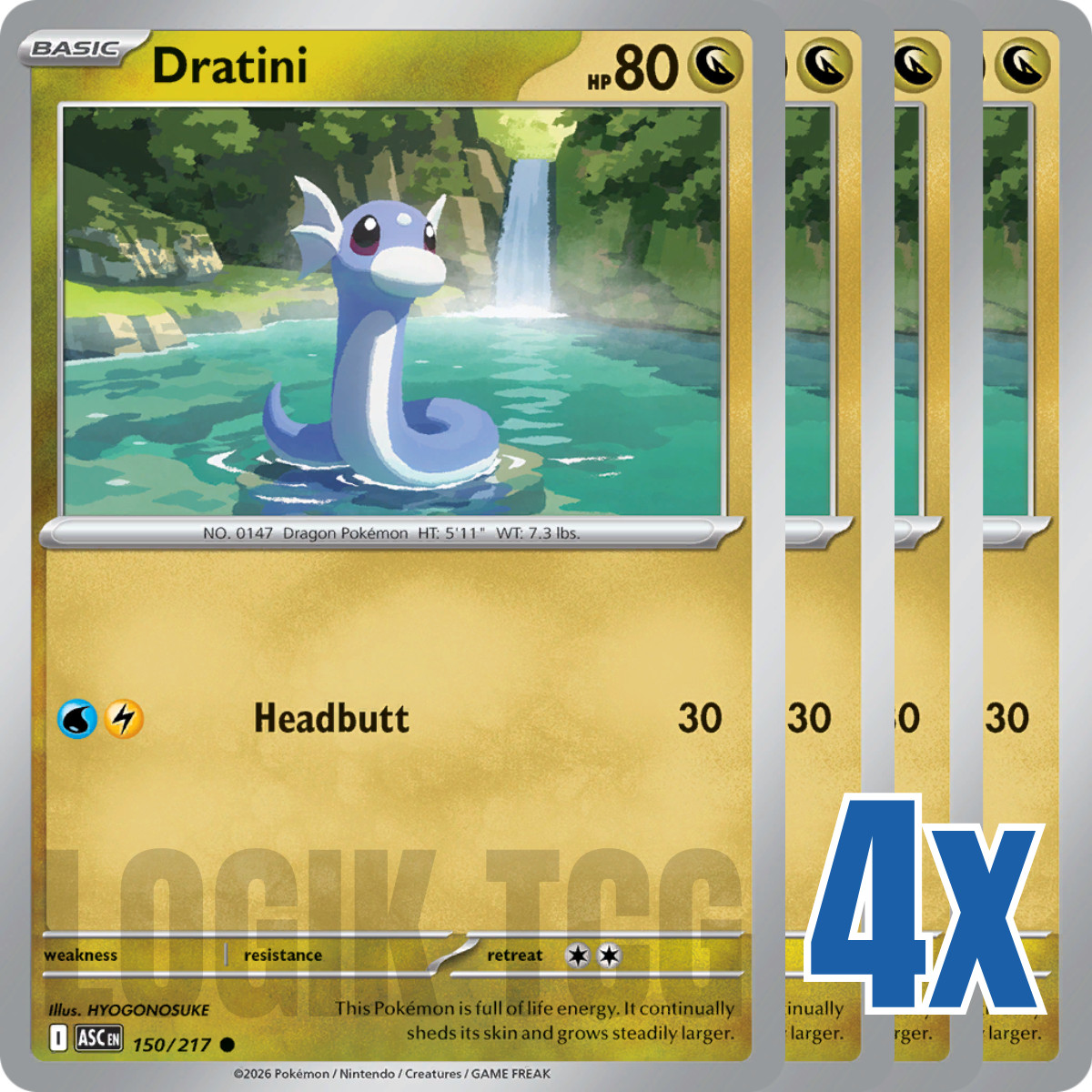 4x Dratini 150/217 x4 - Ascended Heroes - Pokemon TCG - Playset