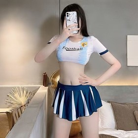 Women's Sexy Lingerie Cosplay Soccer Baby Cheerleader Nightdress Women Bodycon