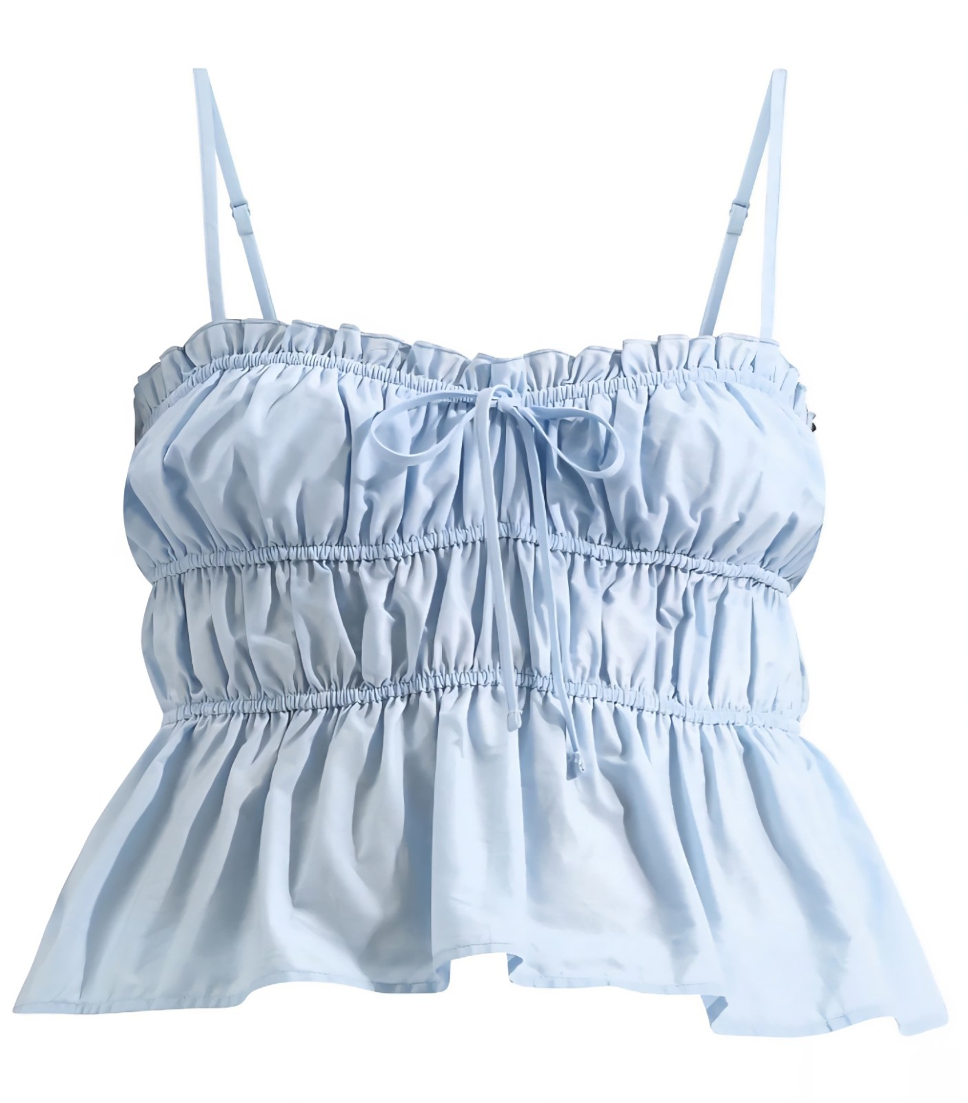 NWT No Boundaries Junior’s Sleeveless Cotton Peplum Cami Size Large Blue