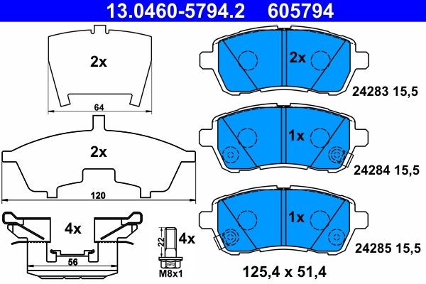 Bremsbelagsatz Scheibenbremse Vorderachse FüR Daihatsu Mazda Subaru Suzuki-image