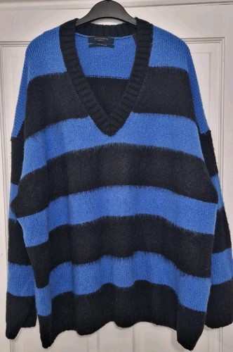 AllSaints Lou V Neck Striped Jumper/Sweater - S - RRP £139 - Picture 4 of 10