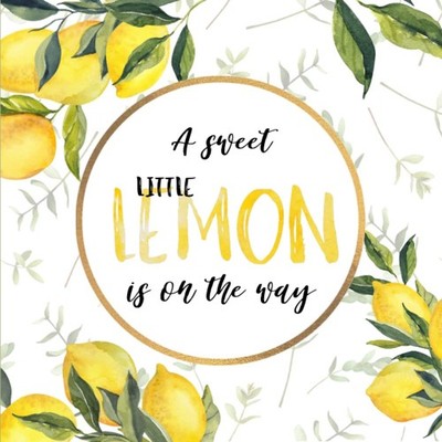 A Sweet Little Lemon Is On The Way: Yellow Green Baby Shower Guest Book Lemon Ci
