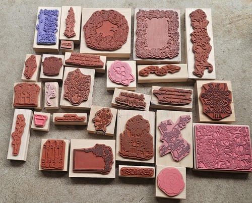 lot 28 GARDEN flower Floral SENTIMENT Quote Rubber Stamps Northwoods Hero Arts - Imagen 6 de 7