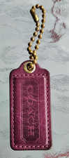 COACH 2.25" x 1" Hang Tag Dark Purple Leather.