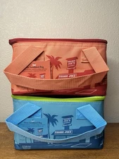 Trader Joe’s Summer 2025 Peach Light Blue Mini Insulated Cooler Bags Set Ltd Ed