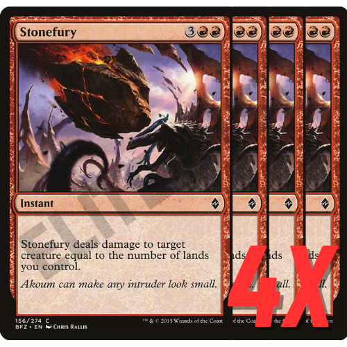 MTG Stonefury (Battle for Zendikar) 156/274 (NEAR MINT) (4X) - Picture 1 of 1