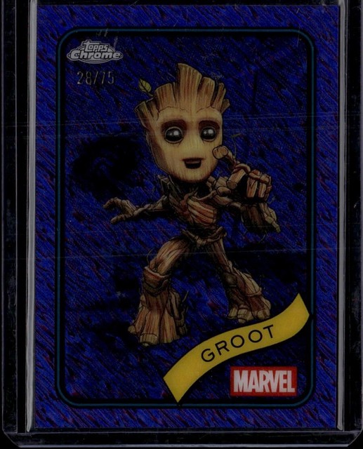 2025 Topps Chrome Marvel Groot #/75 Purple Shimmer