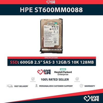 HPE ST600MM0088 600GB HDD 2.5'' SAS-3 12GB/S 10K 128MB + CADDY 651687-001