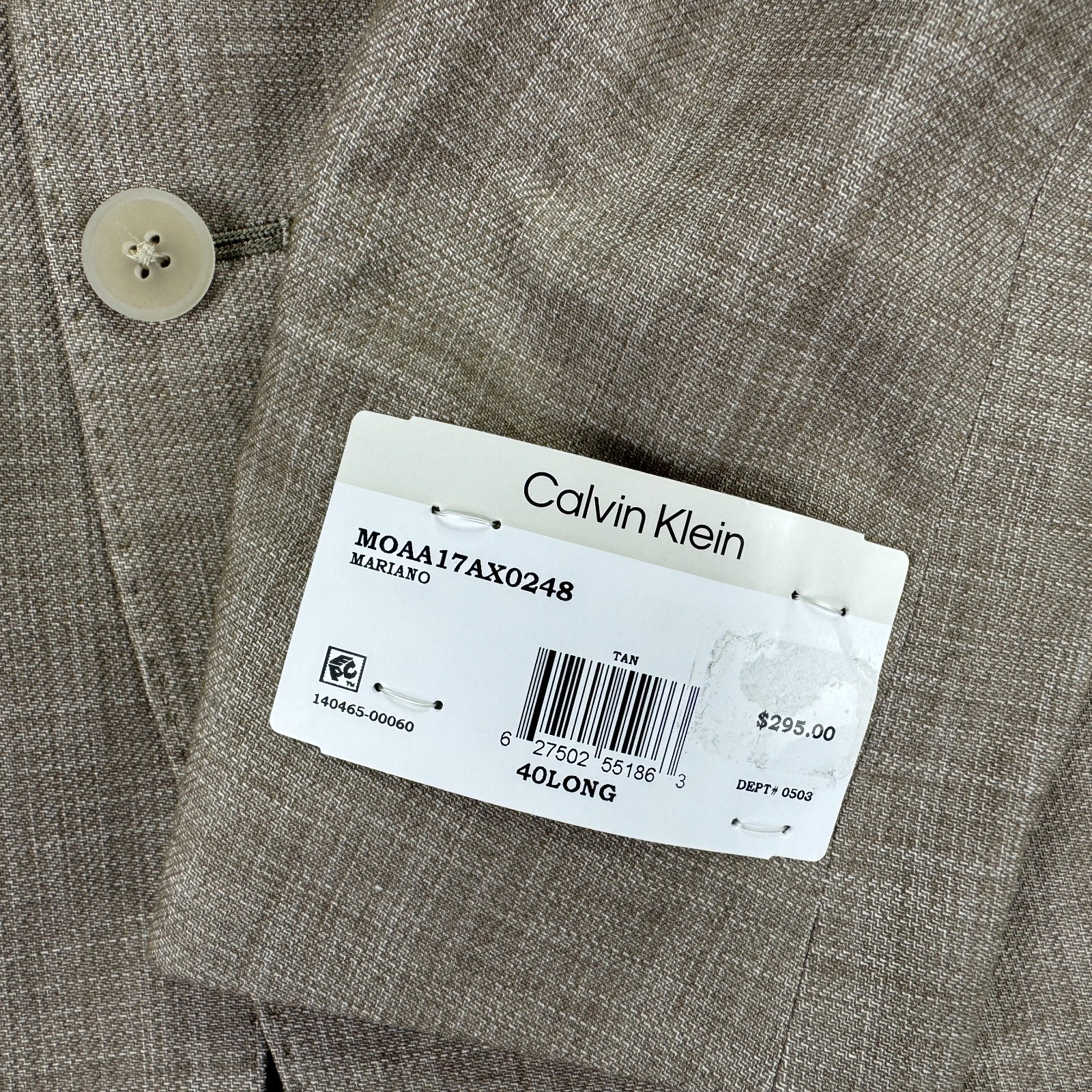 Calvin Klein Mens Mariano Slim Fit Stretch Sport Coat Tan Brown 40L thumbnail 4