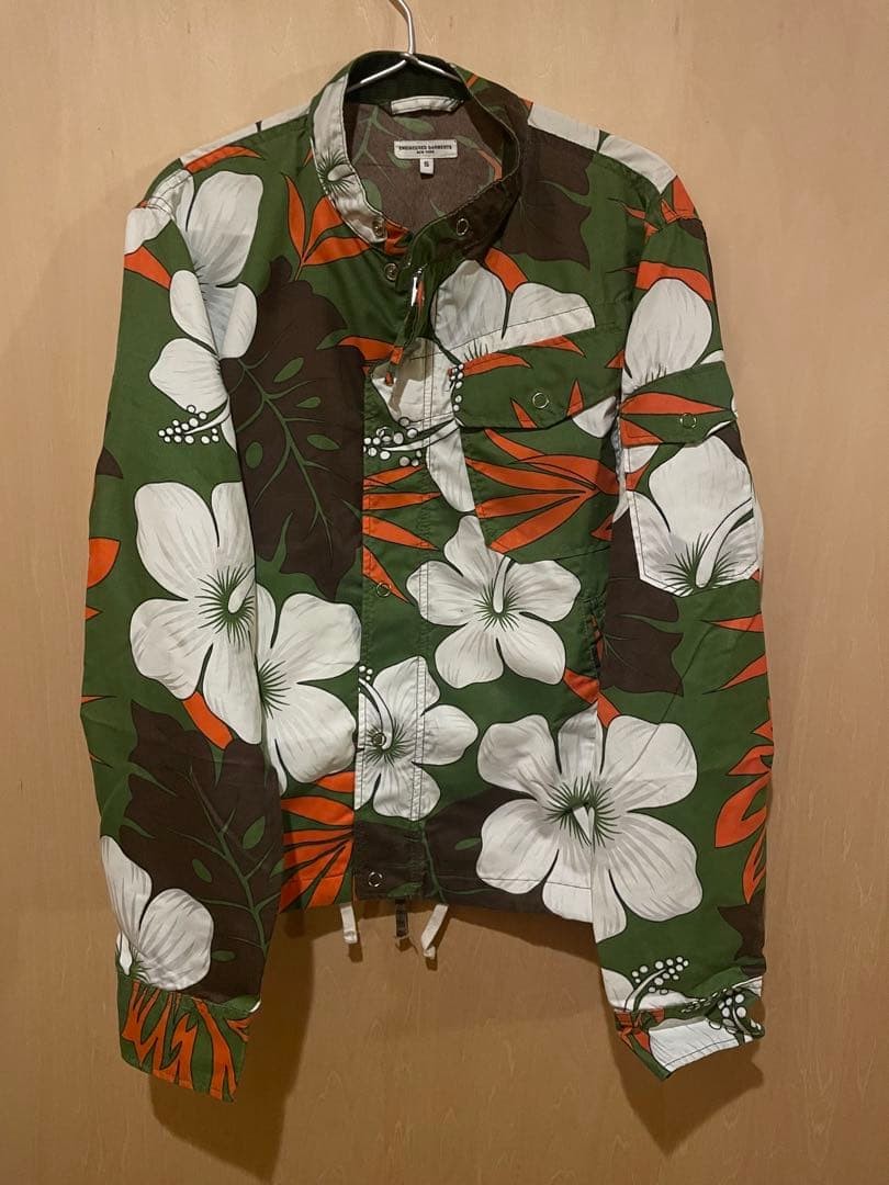ENGINEERED GARMENTS Flower Print Jacket Green Whi… - image 1