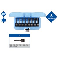 "Brilliant Tools BT022600 1/2\" Kraft Bit-Stecknuss Satz, Torx, 8-Tlg, T30 - T80"