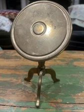 Antique Heavy! Brass Tilt Top Candle Reflector Mini Table