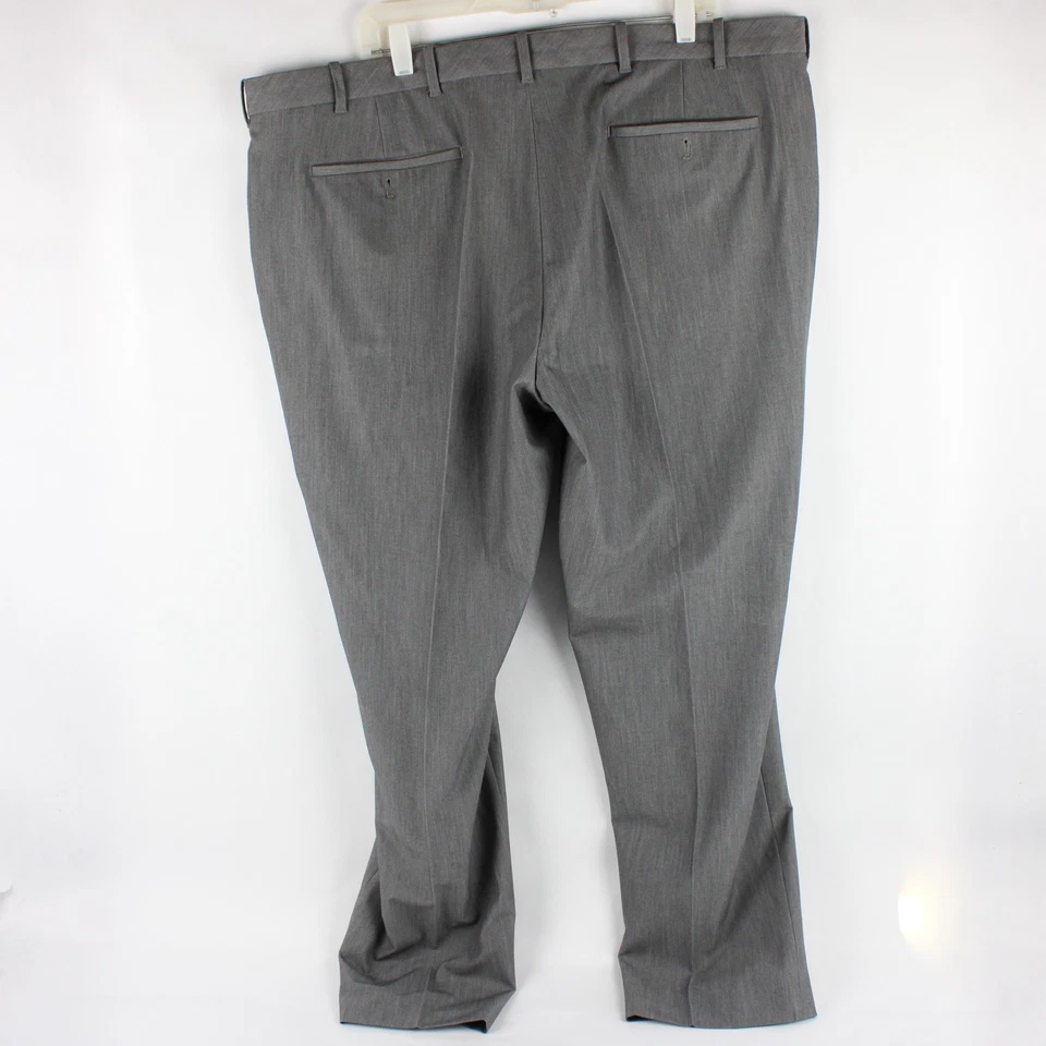 Van Heusen Flex Fit Dress Pants Straight Men's 42 X 30 Flat Front Gray - Image 2 of 4