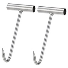 2 Set Galvanized Meat Boning Hook T-Handle 7.5inch For Kitchen