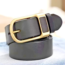 Men  s PU Leather Waist Belt Fashion Casual Black Belt for Men