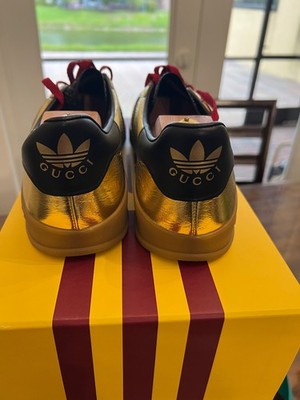 Size 12.5 - Adidas x Gucci Gazelle Metallic Gold for sale online