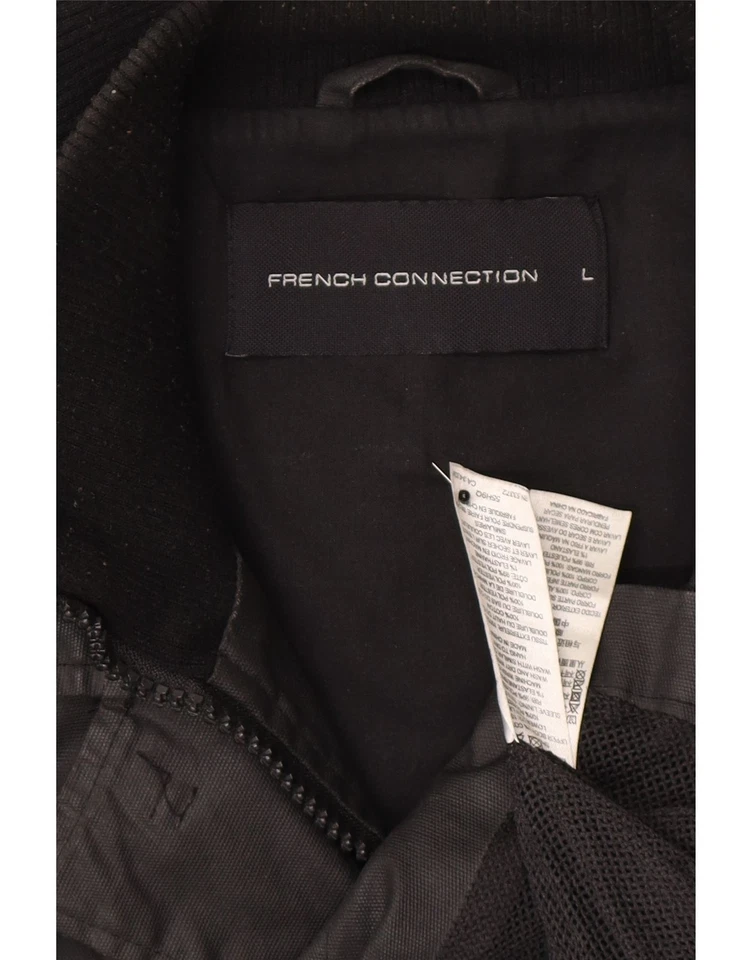 FRENCH CONNECTION Mens Military Jacket UK 40 Large Black Polyester ZA07 - Image 4 of 4