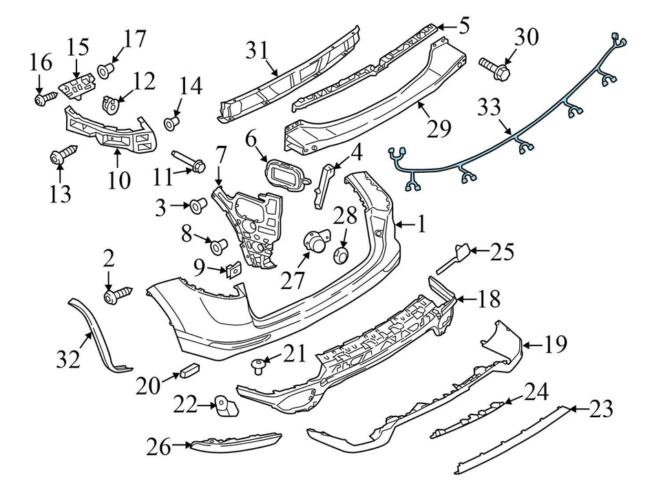 Arnés de cableado de parachoques trasero Porsche Cayenne 2015-2018 95861283200 Foto 3 de 4