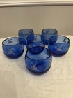 Set of 6 Bar Ware Hazel Atlas Windmill Sportsman Series Cobalt Blue Tumblers