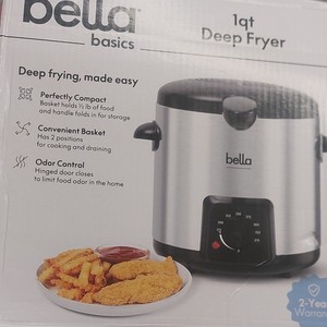 Bella Bella Basics Deep Fat Fryer 1 qt Oil Capacity, Odor Control