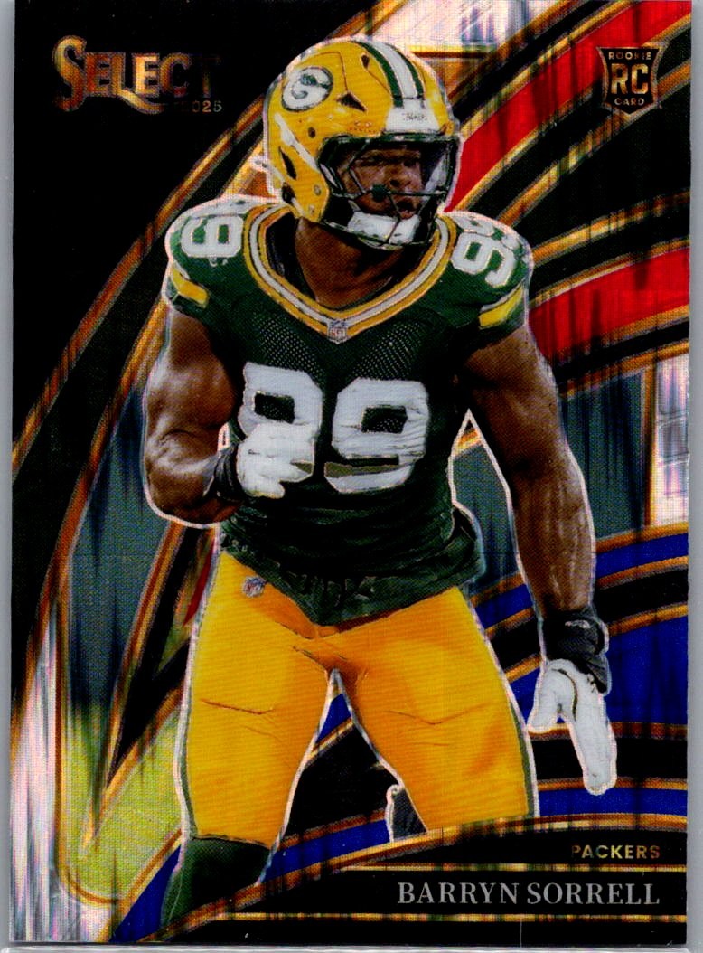 2025 Panini Select #268 Barryn Sorrell Red and Blue Prizm Shock