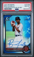2022 Bowman - Brayan Bello - 1st Chrome Prospect Auto Blue Refractor /150 PSA 10