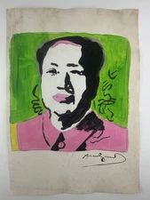 Andy Warhol COA Art Painting Original Drawing Vintage Paper Signed