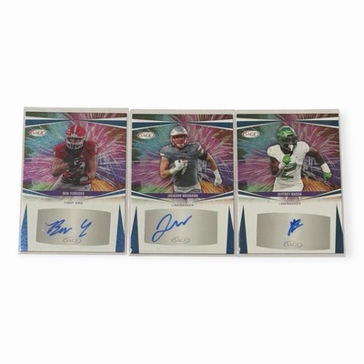 2024 SAGE Aspire Football Autograph Lot 3 Cards Ben Yurosek Bassa Woodard Auto
