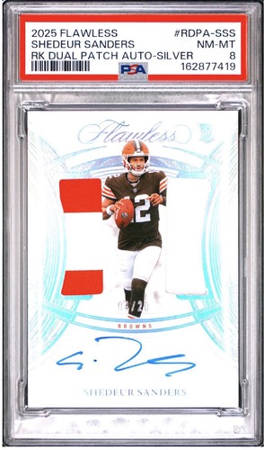 2025 Flawless Football Shedeur Sanders Dual Patch Auto Silver /20