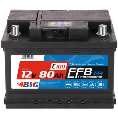 0% BIG Professional Solar DC EFB 12V 80Ah C100