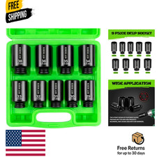1/2 Drive Impact Socket Set, 9-Piece Metric D...