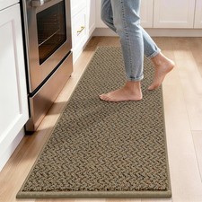 Taupe Kitchen Rug NonSlip Washable Floor Mat 17x48 Inch Absorbent Waterproof