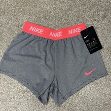 NEW Girl's Nike Dri-Fit Athletic Shorts Dk. Gray Striped Size 6X