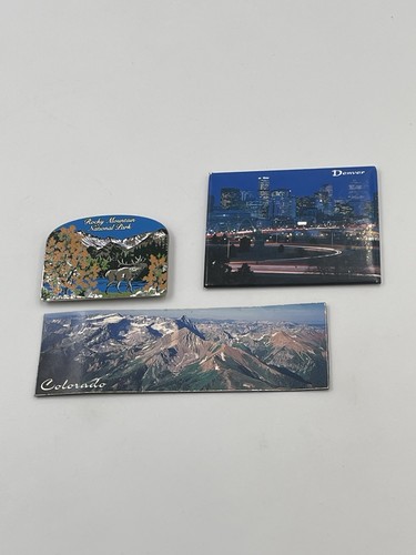 3 Colorado Fridge Magnets Rocky Mountain National Park Metal, Denver, Mountains