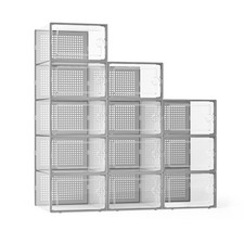 X-Large Shoe Storage Boxes Organizers Clear Plastic Stackable 12 Pack, Shoe R...