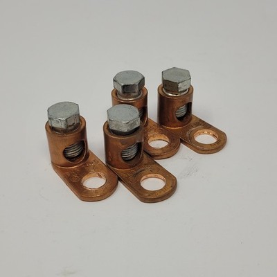 Lot of 4 - Blackburn L125 Copper Cable Terminal Lug, 8-1/0 - USED