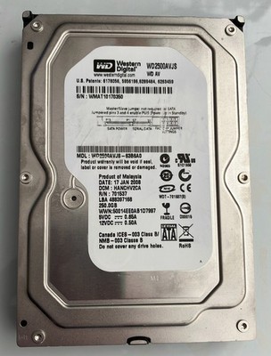 Western Digital WD2500AVJS 250GB 3,5'' SATA 7200RPM HDD - SMART getestet, wenig Betriebsstunden