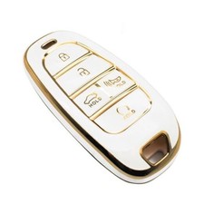 Key Fob Cover Compatible with Hyundai Sonata Santa Fe Tucson Ioniq White