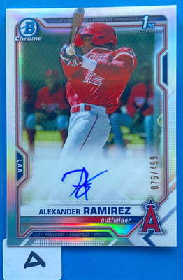 ALEXANDER RAMIREZ 2021 1st Bowman Chrome Prospect Refractor Auto /499 QTY