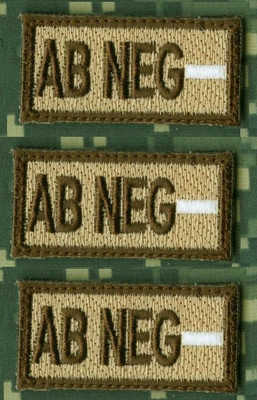 Afg-Pak Jsoc Spezial Warfare Operator Blood-Type 2.5cmX5.1cm Vel   3-TAB Set: Ab