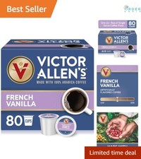French Vanilla Flavored Coffee Pods Medium Roast 80 Count Single Serve for Ke...