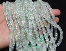 Natural Green Amethyst Smooth Rondelle Heishi 5/6mm Gemstone beads 16 Inch