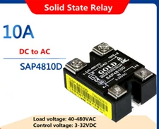 1pc SSR Single-phase Solid State Relay SAP4810D 10A DC Control AC Single LED