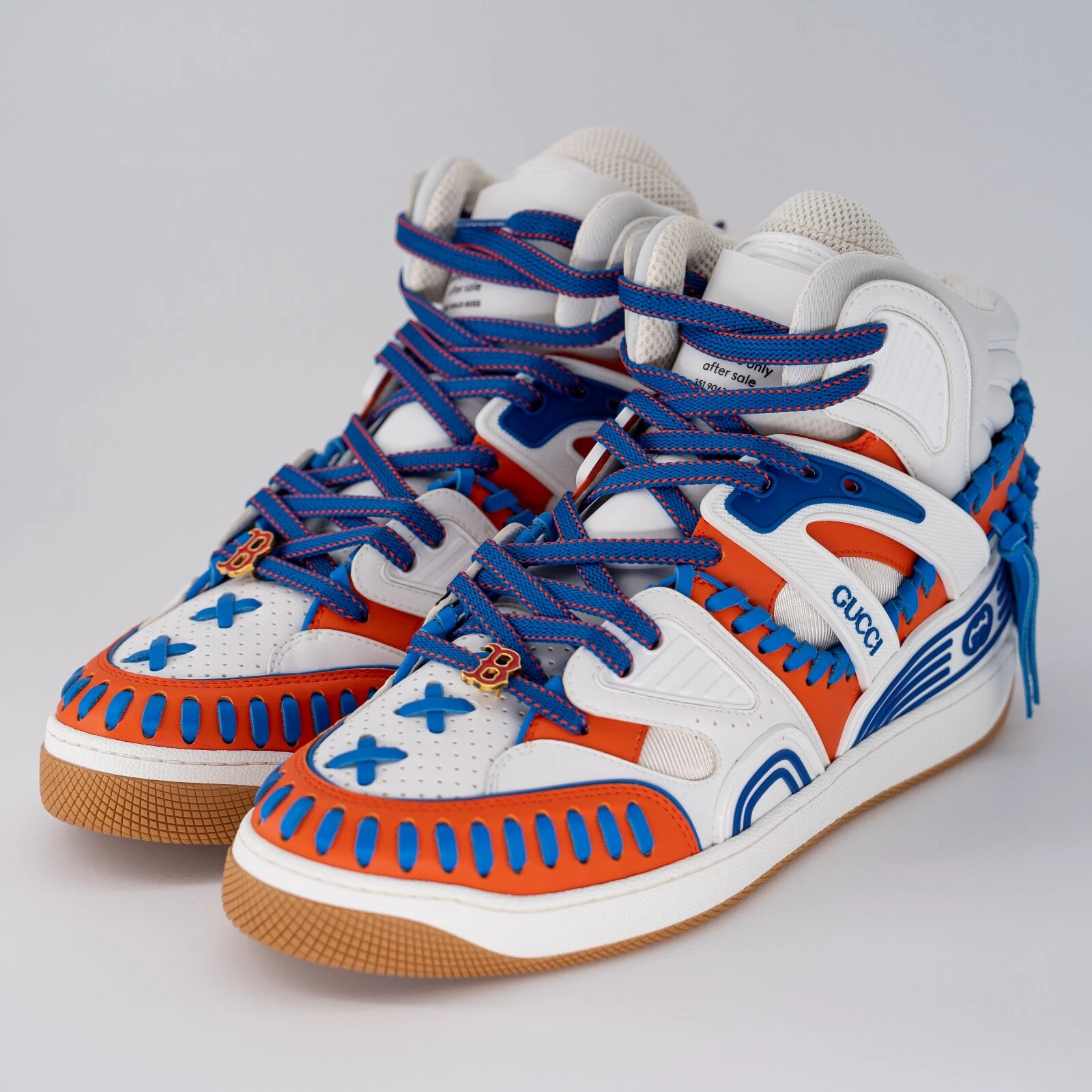 Taille 10,5G   Gucci Basket High Boston Red Sox MLB blanc rouge bleu
