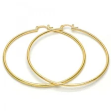 Real 14K Gold Filled Extra Large Round Skinny Hoop Click Top Earrings 30-80mm