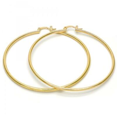 Real 14K Gold Filled Extra Large Round Skinny Hoop Click Top Earrings 40-80mm